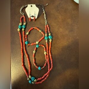 Multicolor Beaded Necklace and Earring Set